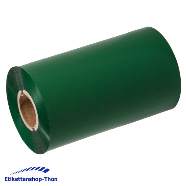 Thermotransfer-Farbband, 110 mm x 300 m - Harz - Grün - 1 Zoll Hülse - außen